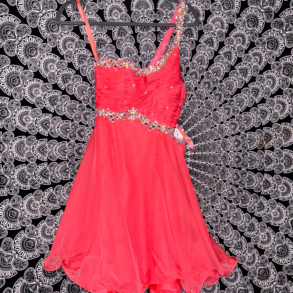 One Shoulder A-line Homecoming Dresses,short Prom Dresses size 3/4